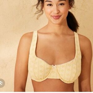 Wild Fable Yellow Eyelet Bikini Set
